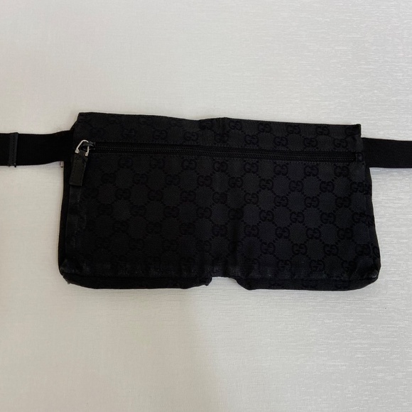 Authentic Gucci Black Canvas and Leather Belt Bag | Unisex Fanny Pack, Waist Bag - Picture 6 of 14